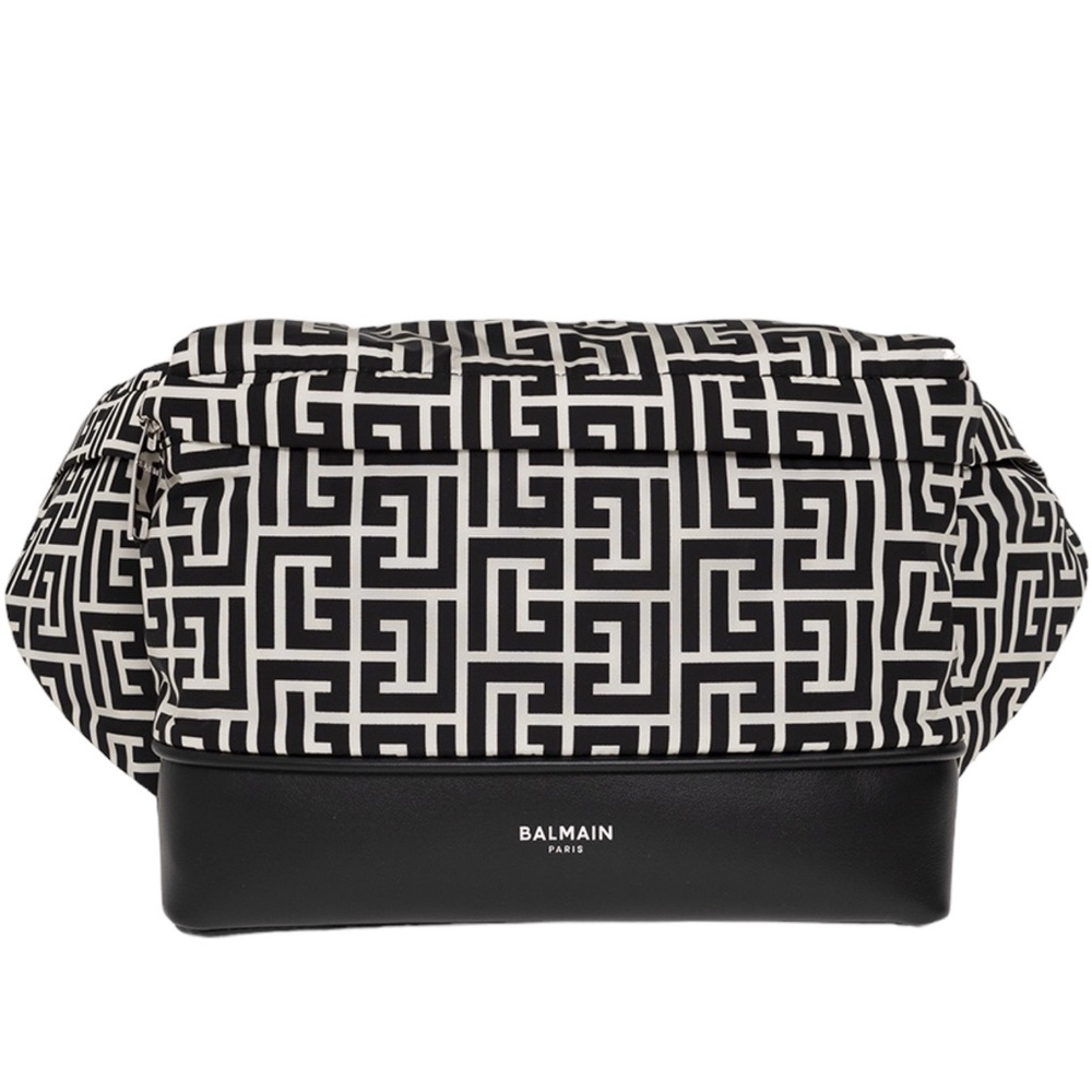 NEW Authentic Balmain Black White City All-Over Belt Bag Waist Bag - Picture 4 of 10